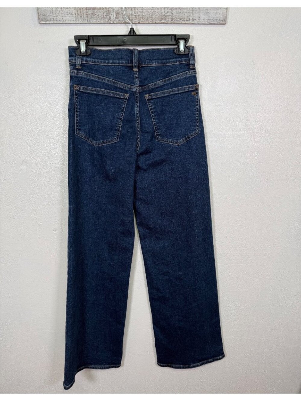 Madewell The Wide Leg Jean High Rise Denim Casual Minimalist Size 25 Dark Wash - Picture 3 of 16